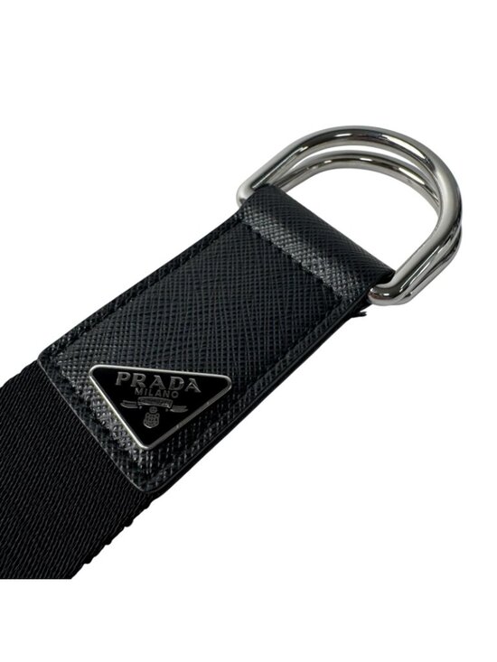 Prada Woven Re-Nylon Triangle Logo Belt